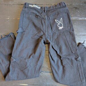 playboy bunny by pacsun black denim carpenter pants (size 28)